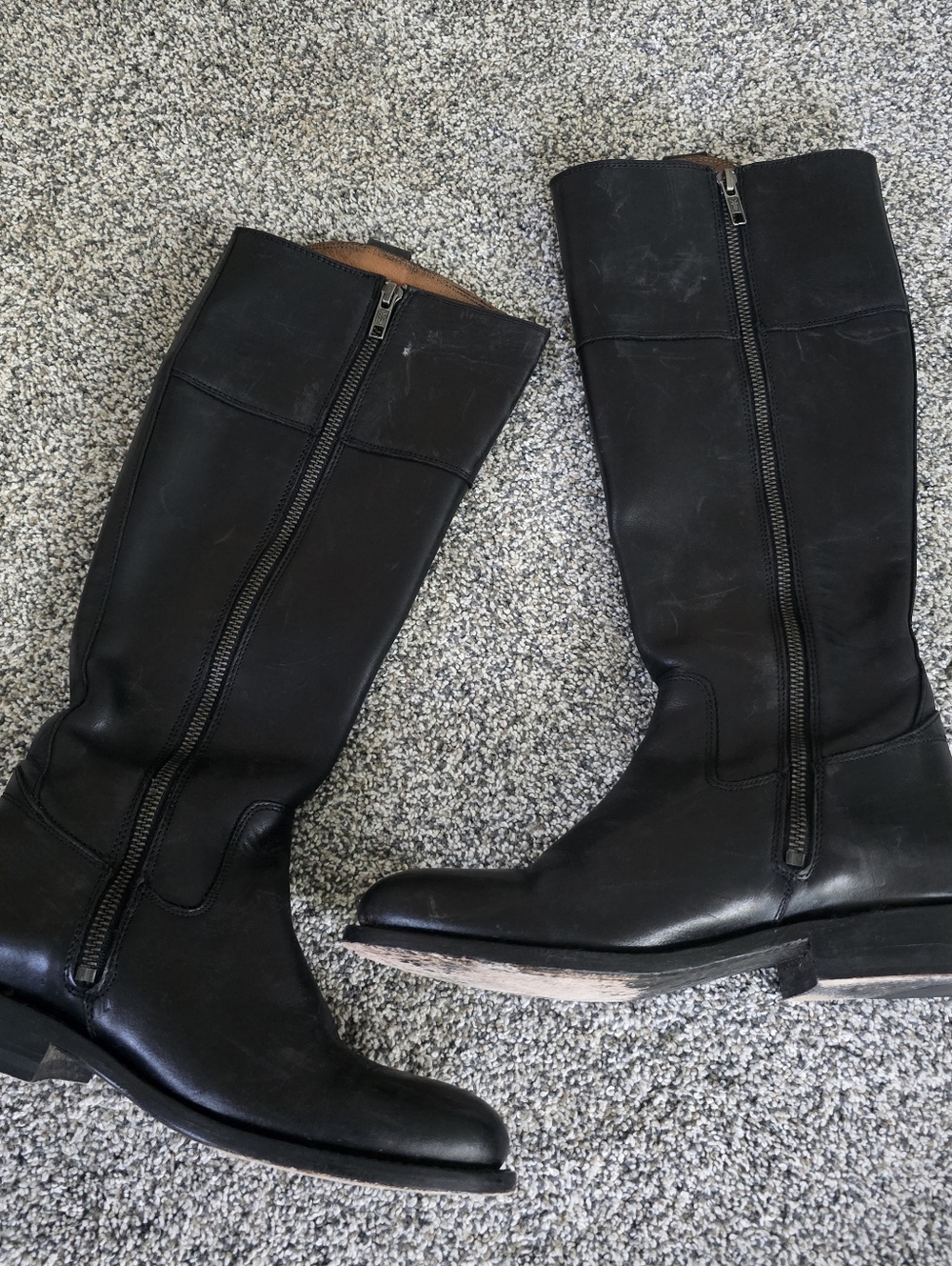 Frye Tall Riding Black Leather  Boots Jayden Women's Size 7